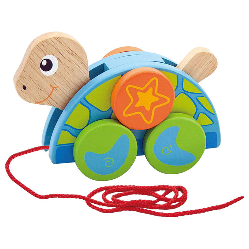 Tortue à tirer en bois naturel pour enfant Montessori