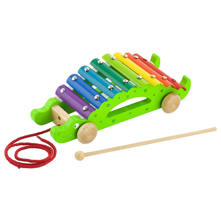 Xylophone en bois crocodile 8 tons multicolore pour enfant