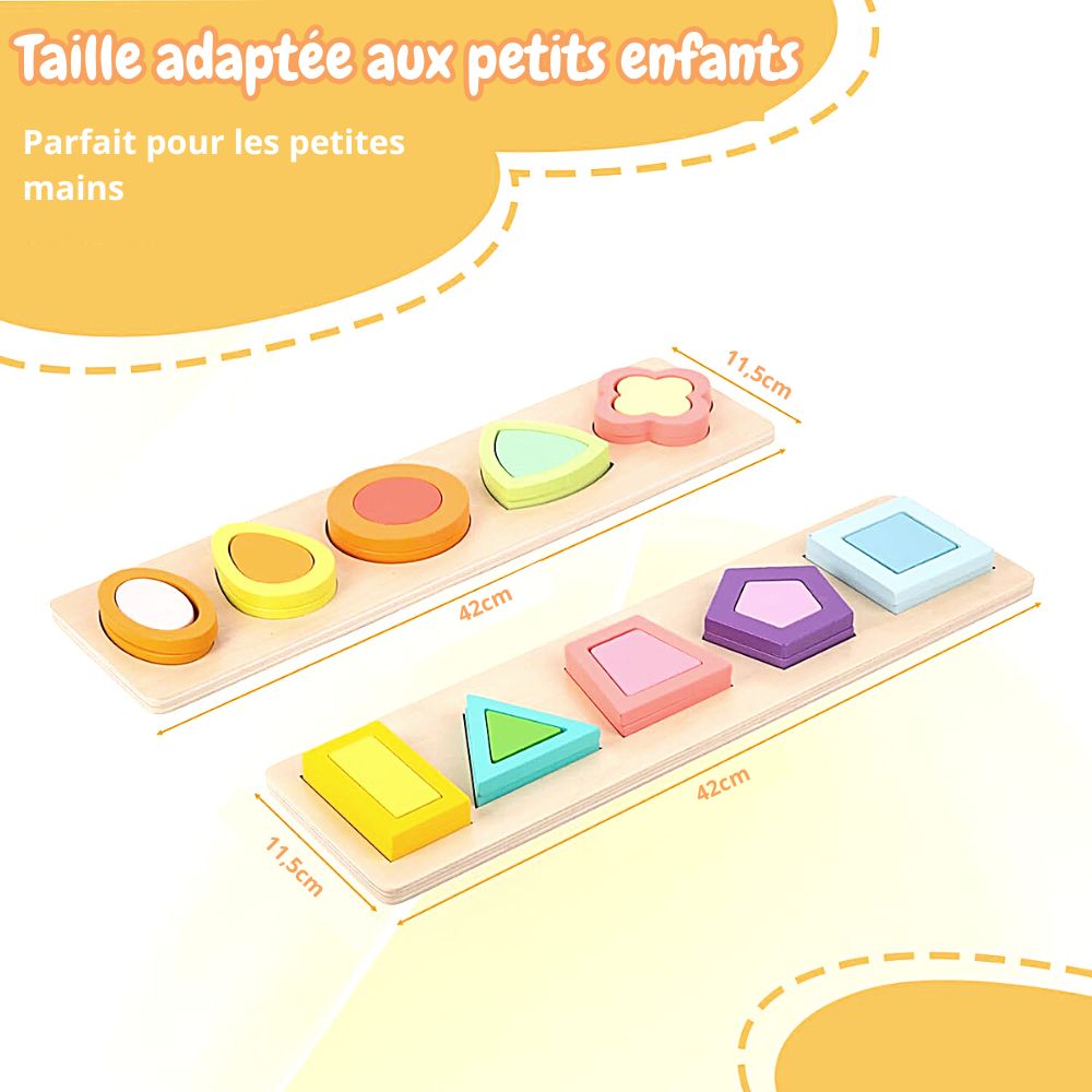 Set de 2 Puzzles Montessori 3D - Éveil et Motricité Fine Bébé