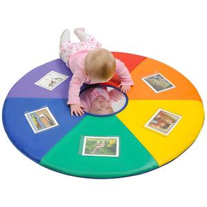 Tapis de jeu rond multicolore en mousse haute densité pour bébé