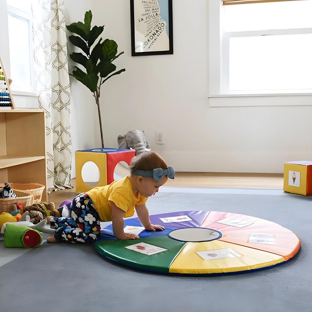 Tapis d'Éveil Sensoriel Rainbow See-Me | Miroir & Photos | Montessori